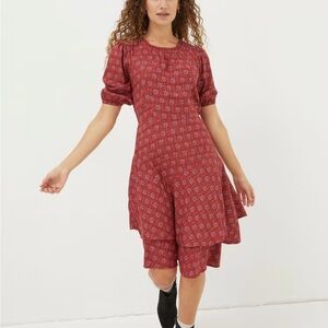 FatFace Red Shaney Craft Geo Dress- women’s Size 12R
